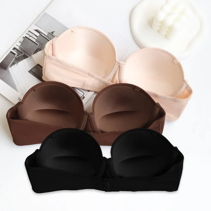 Convertible Strapless Minimizer Bandeau Bra Underwire Unlined for Large Bust - Image 9