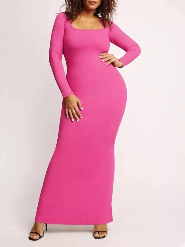 CASUAL SOFT LOUNGE LONG SLEEVE MAXI DRESS - Image 4